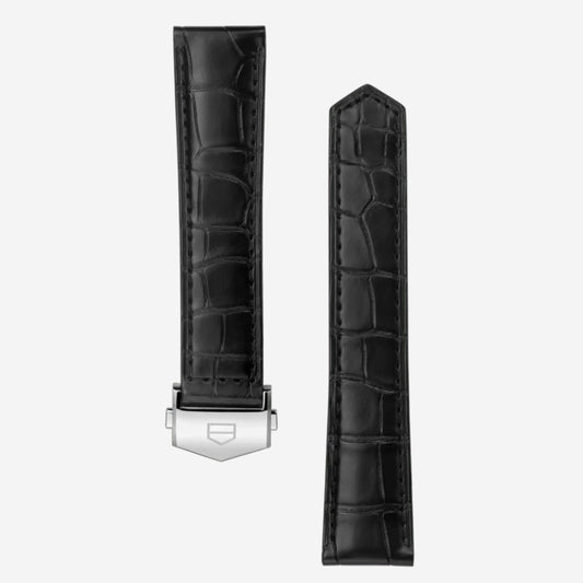 Pulseira Carrera 39mm em couro preto