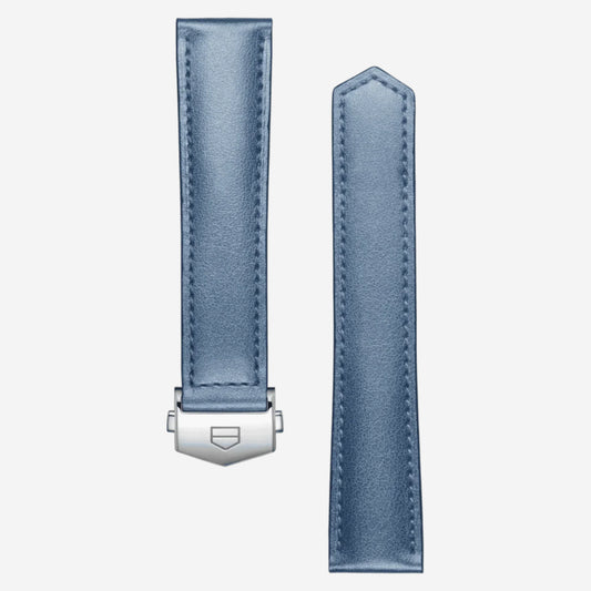 Pulseira Carrera 39mm em couro azul metálico