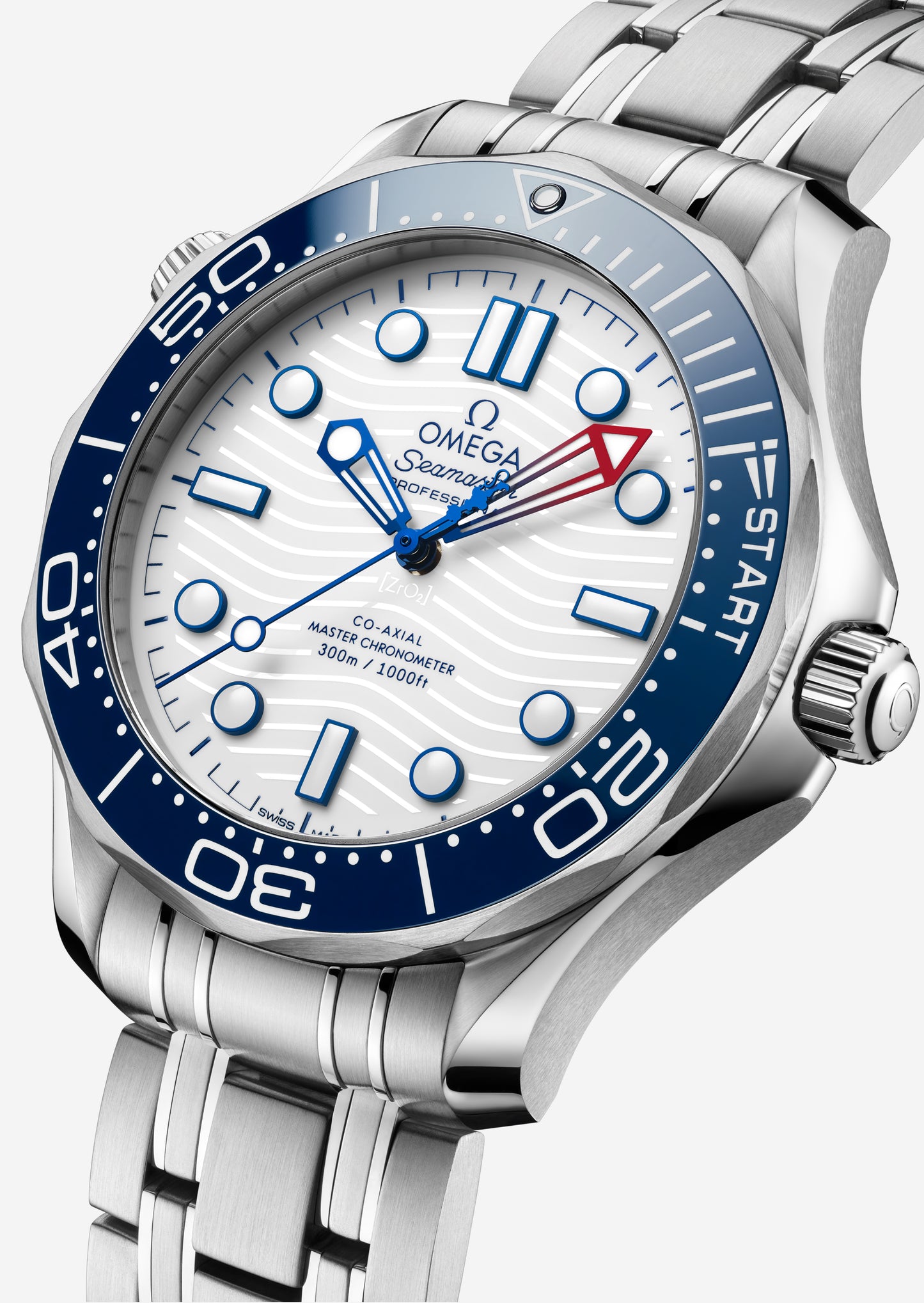 Seamaster Diver 300M AMERICA'S CUP 42mm aço com bracelete em aço