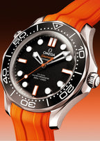 Seamaster Diver 300M, 42mm, aço com bracelete de borracha