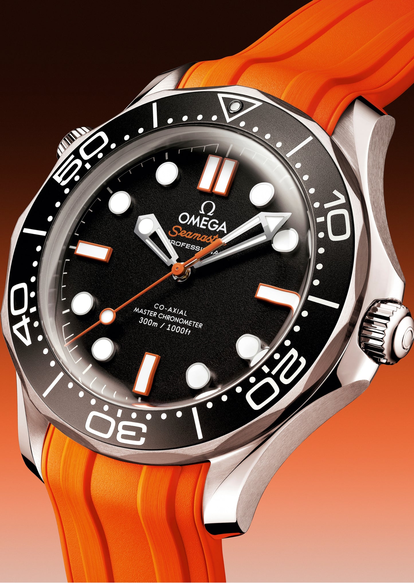 Seamaster Diver 300M 42mm aço com bracelete de borracha