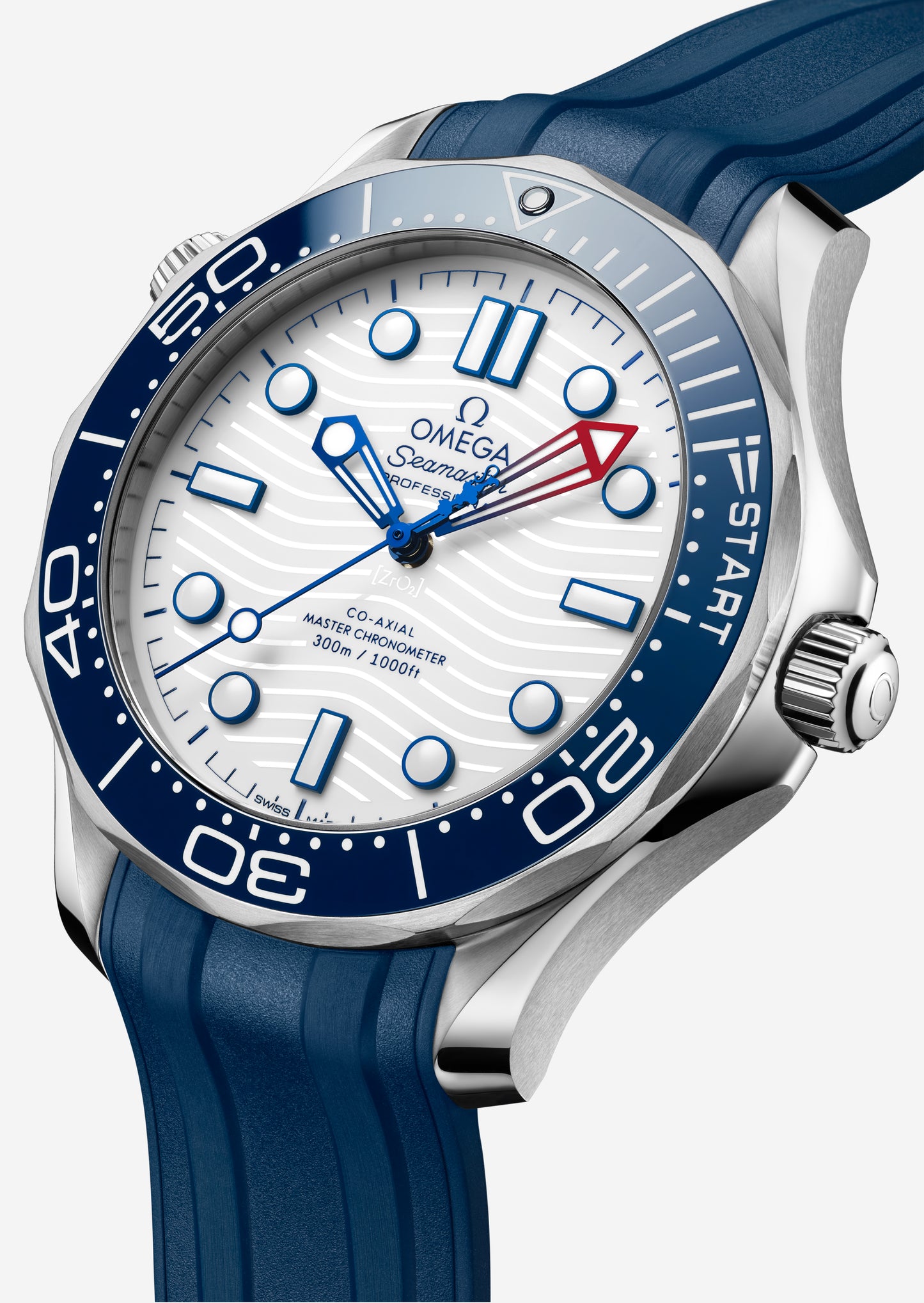 Seamaster Diver 300M AMERICA'S CUP 42mm aço com bracelete de borracha