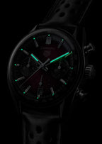 TAG Heuer Carrera Chronograph, 39 mm, aço em bracelete de couro