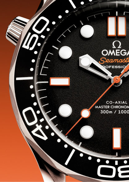Seamaster Diver 300M 42mm aço com bracelete de borracha