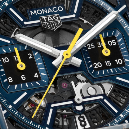 TAG Heuer Monaco Chronograph 39mm aço com bracelete de borracha
