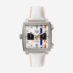 TAG Heuer Monaco Chronograph x Gulf, 39 mm, aço em bracelete de tecido