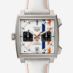 TAG Heuer Monaco Chronograph x Gulf, 39 mm, aço em bracelete de tecido