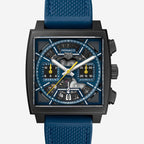 TAG Heuer Monaco Chronograph, 39 mm, aço em bracelete de borracha