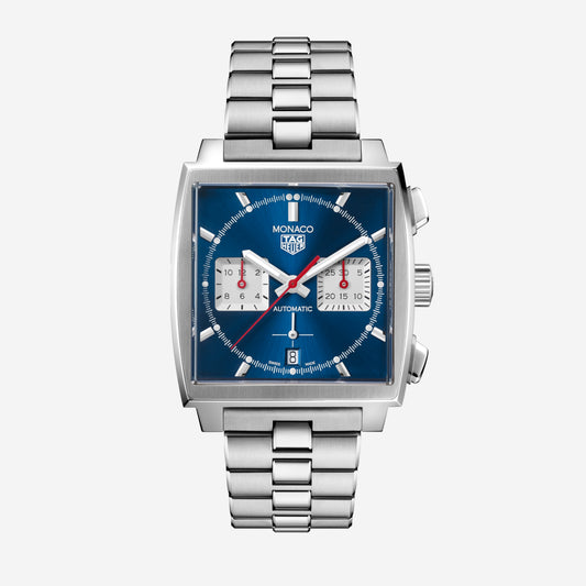 TAG Heuer Monaco Chronograph 39mm aço com bracelete em aço