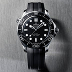 Seamaster Diver 300M, 42 mm, aço em bracelete de borracha