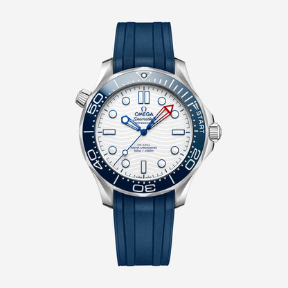Seamaster Diver 300M AMERICA'S CUP 42mm aço com bracelete de borracha