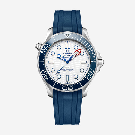 Seamaster Diver 300M AMERICA'S CUP 42mm aço com bracelete de borracha