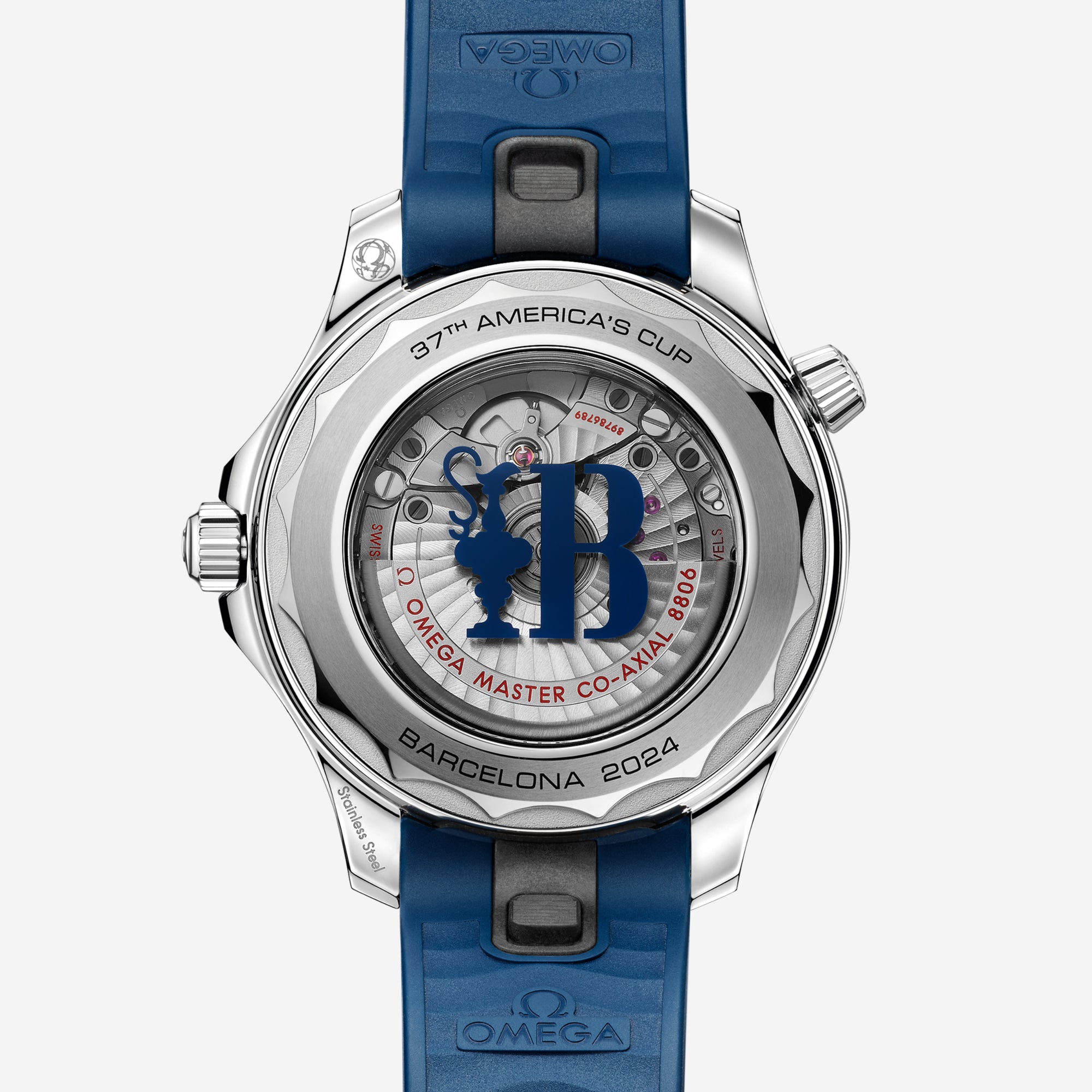 Seamaster Diver 300M Edição AMERICA'S CUP, 42 mm, aço com bracelete de borracha