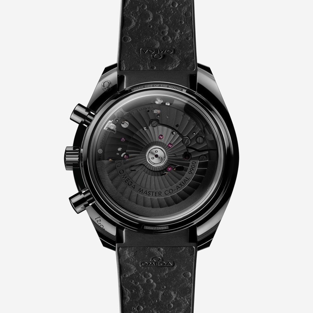 Speedmaster Dark Side of the Moon, 44,25 mm, cerâmica preta em bracelete de borracha