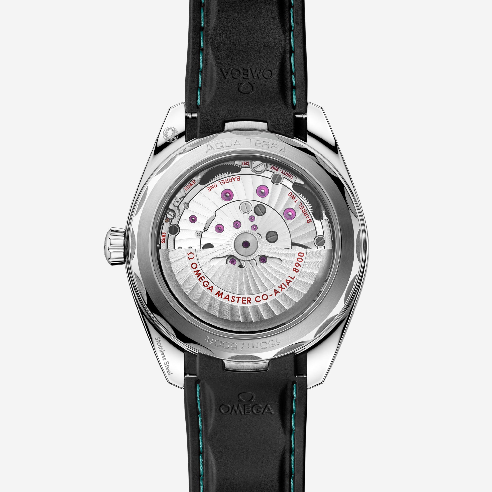 Seamaster Aqua Terra 150M, 41 mm, aço em bracelete de borracha