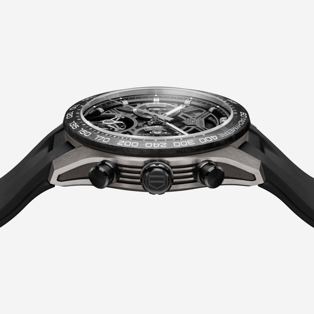 TAG Heuer Carrera Chronograph Tourbillon Extreme Sport, 44 mm, aço em bracelete de borracha