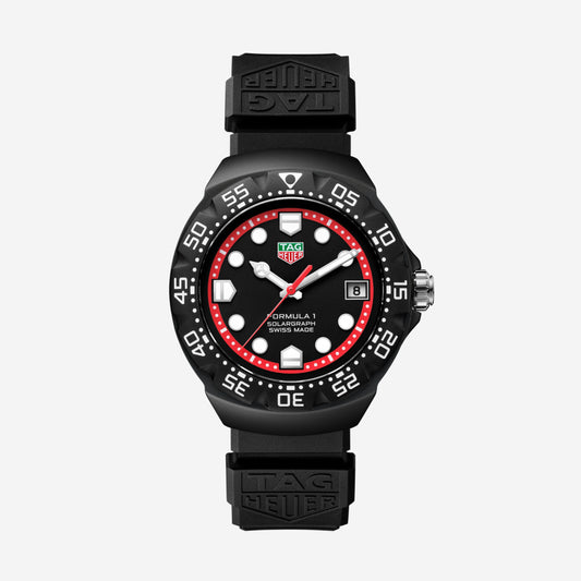 TAG Heuer Formula 1 Solargraph 38mm aço com bracelete de borracha