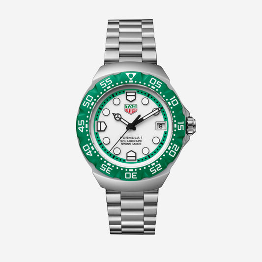 TAG Heuer Formula 1 Solargraph 38mm aço com bracelete em aço