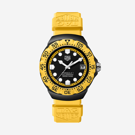 TAG Heuer Formula 1 Solargraph 38mm aço com bracelete de borracha