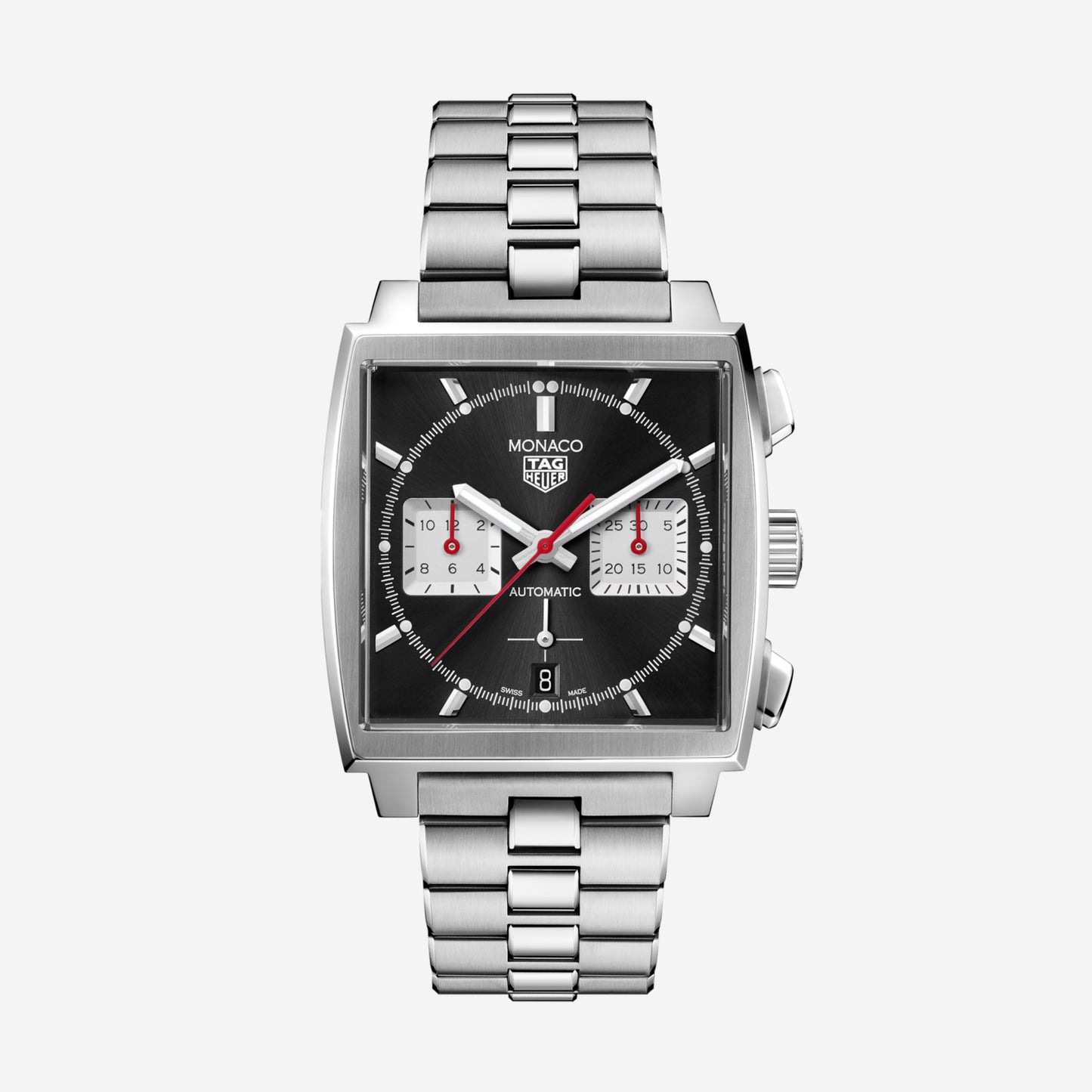 TAG Heuer Monaco Chronograph 39mm aço com bracelete em aço