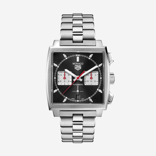 TAG Heuer Monaco Chronograph 39mm aço com bracelete em aço