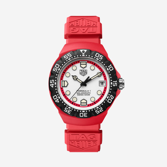 TAG Heuer Formula 1 Solargraph 38mm aço com bracelete de borracha