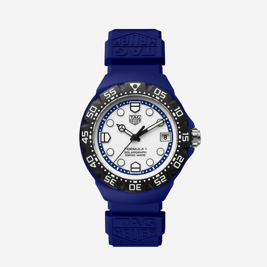 TAG Heuer Formula 1 Solargraph 38mm aço com bracelete de borracha