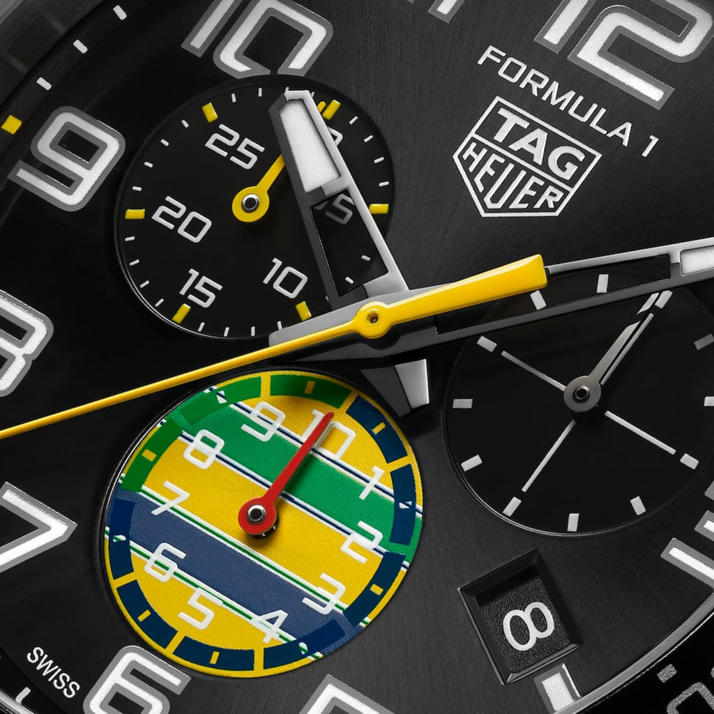 TAG Heuer Formula 1 Chronograph x Senna, 43 mm, aço em aço