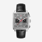 TAG Heuer Monaco Calibre 12 Final Edition, 39 mm, aço em bracelete de couro