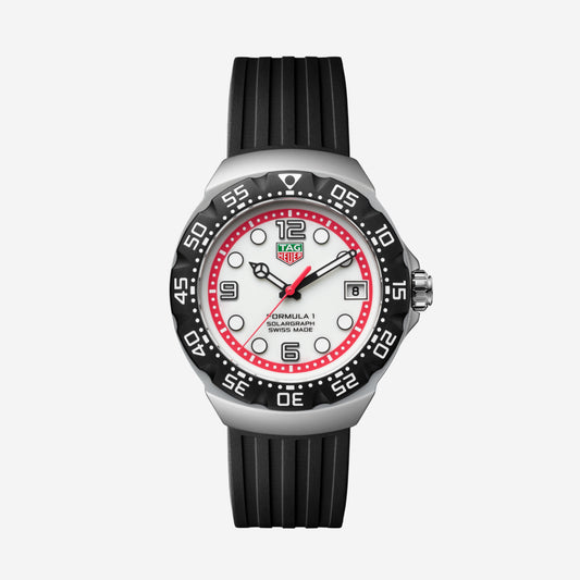 TAG Heuer Formula 1 Solargraph 38mm aço com bracelete de borracha