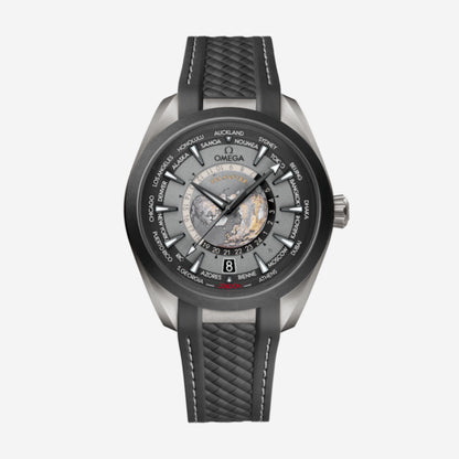 Seamaster Aqua Terra Worldtimer 150M New York 43mm aço com bracelete de borracha