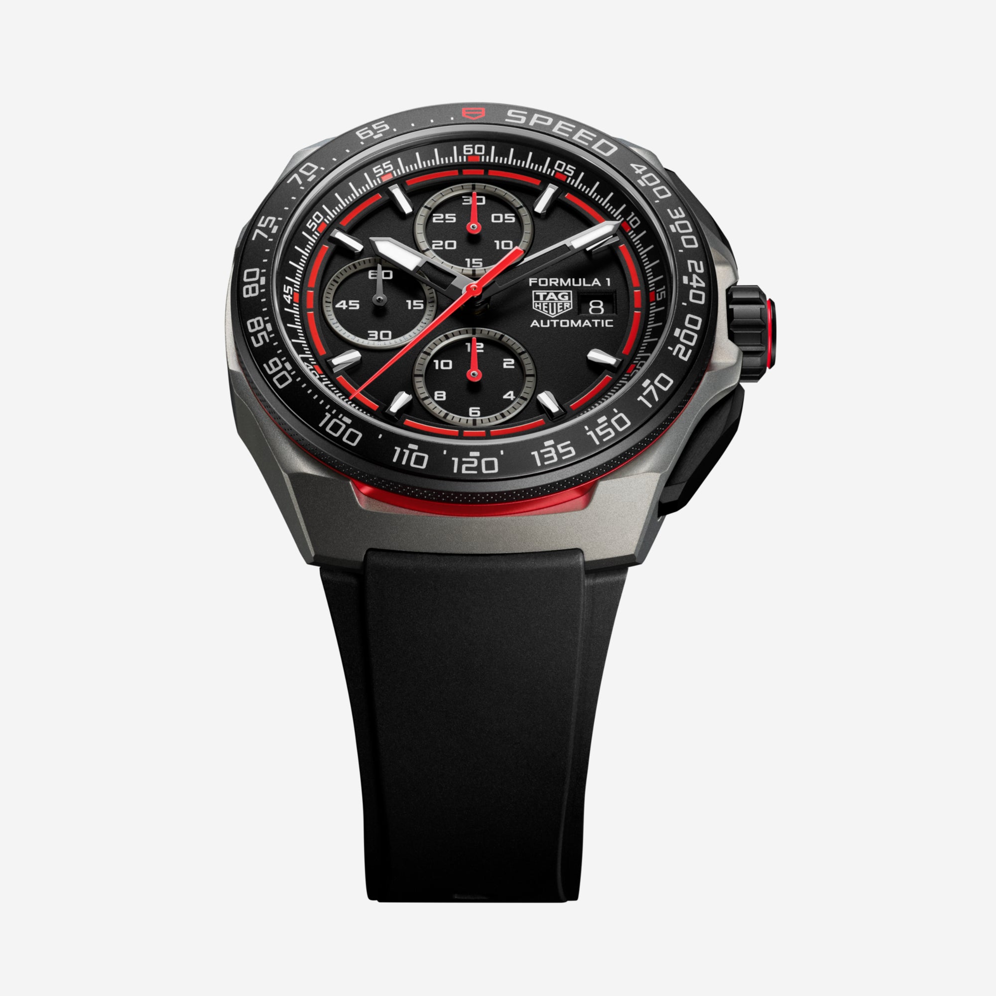 TAG Heuer Formula 1 Chronograph, 44 mm, aço em bracelete de borracha