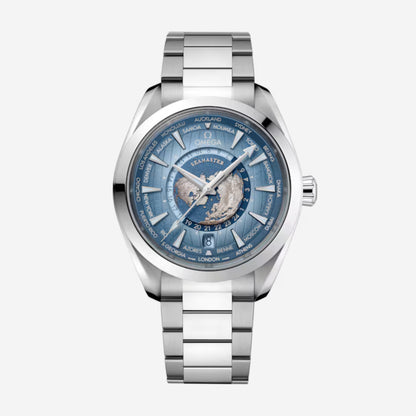 Seamaster Aqua Terra Worldtimer 150M Shanghai 43mm aço com bracelete em aço