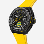 TAG Heuer Formula 1 Chronograph x Senna, 44 mm, aço em bracelete de borracha