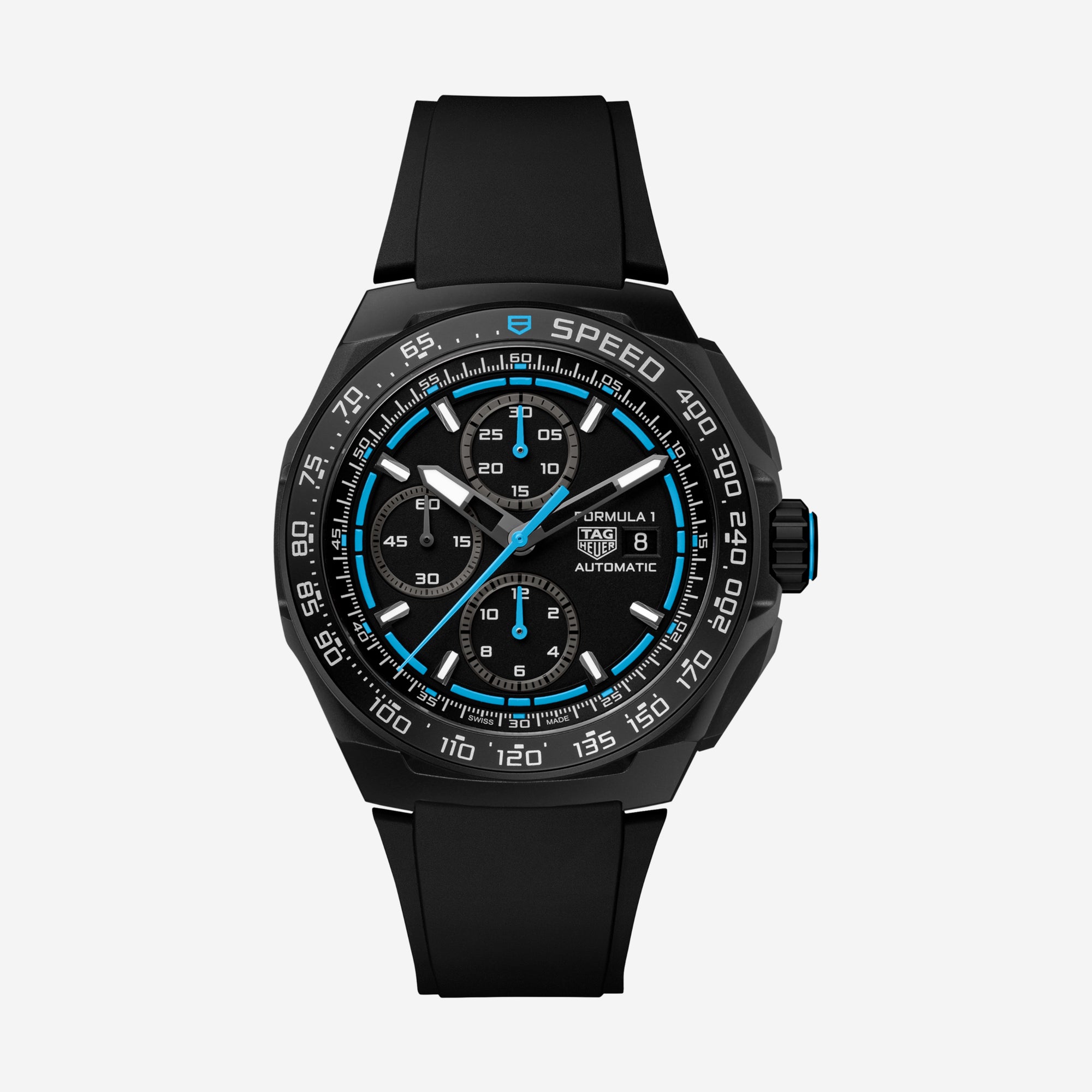 TAG Heuer Formula 1 Chronograph, 44 mm, aço em bracelete de borracha