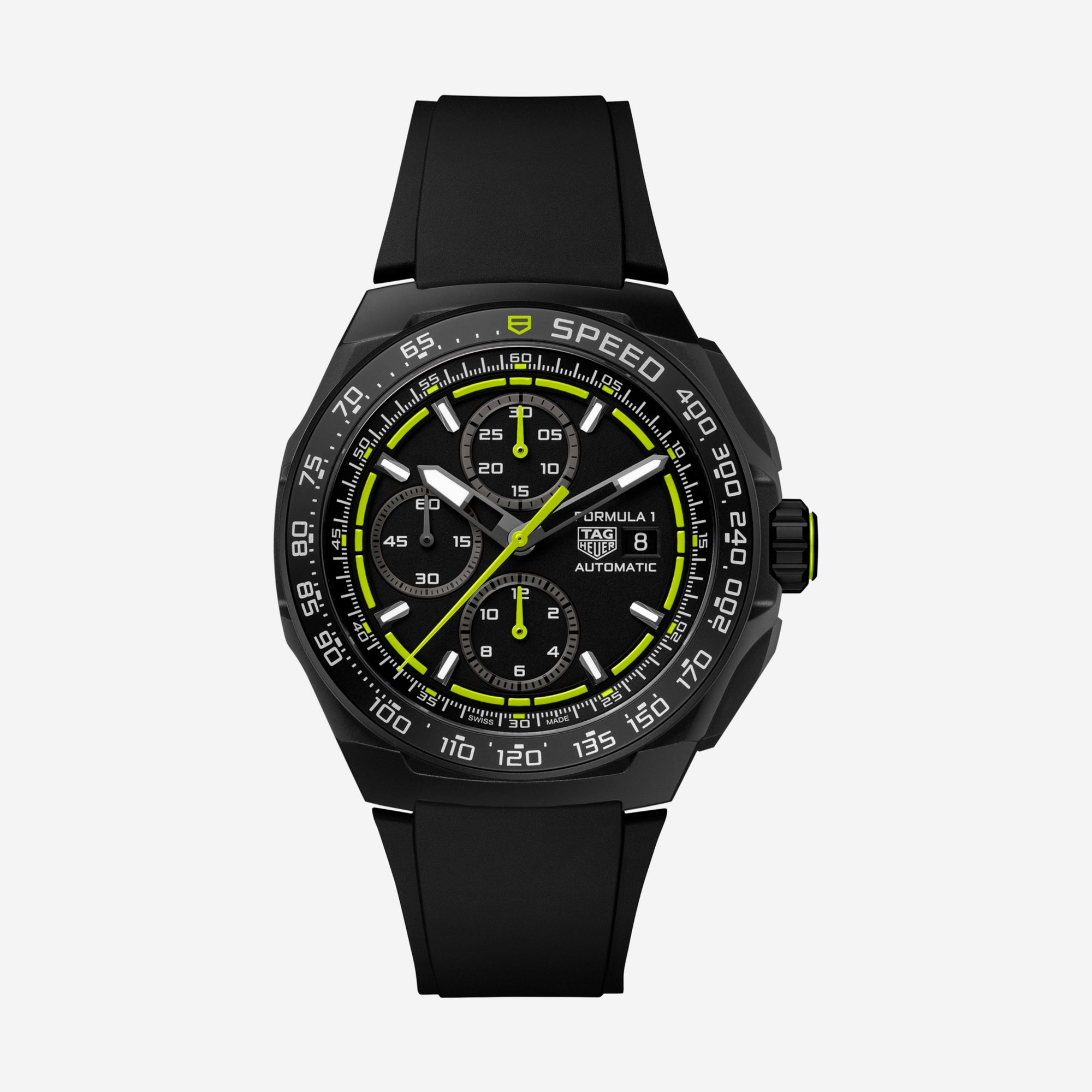 TAG Heuer Formula 1 Chronograph, 44 mm, aço em bracelete de borracha