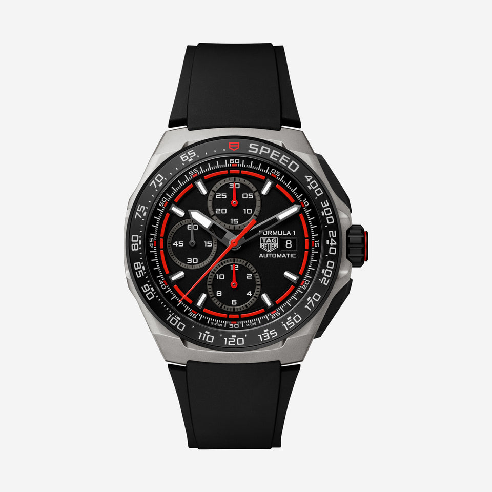 TAG Heuer Formula 1 Chronograph, 44 mm, aço em bracelete de borracha