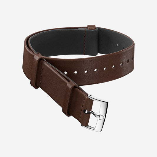Pulseira Nato 20mm em couro marrom