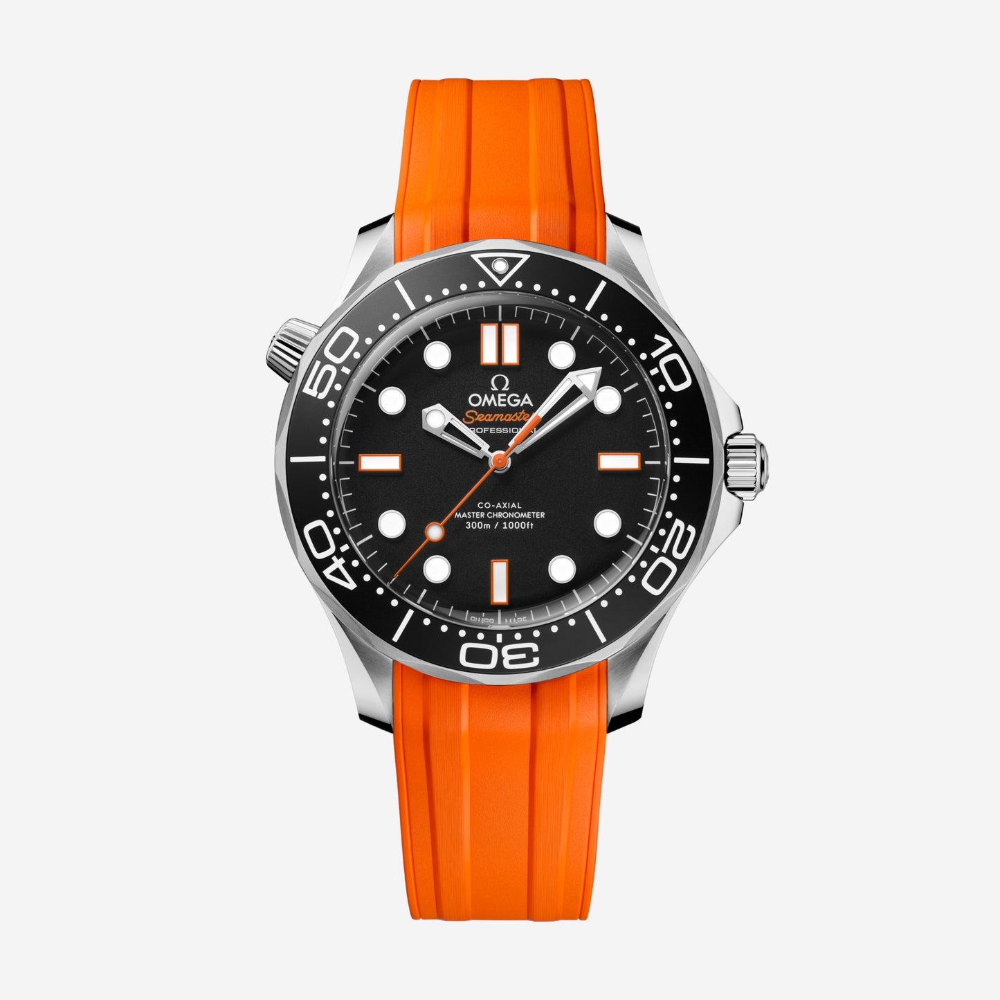 Seamaster Diver 300M 42mm aço com bracelete de borracha