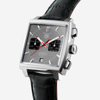 TAG Heuer Monaco Calibre 12 Final Edition, 39 mm, aço em bracelete de couro