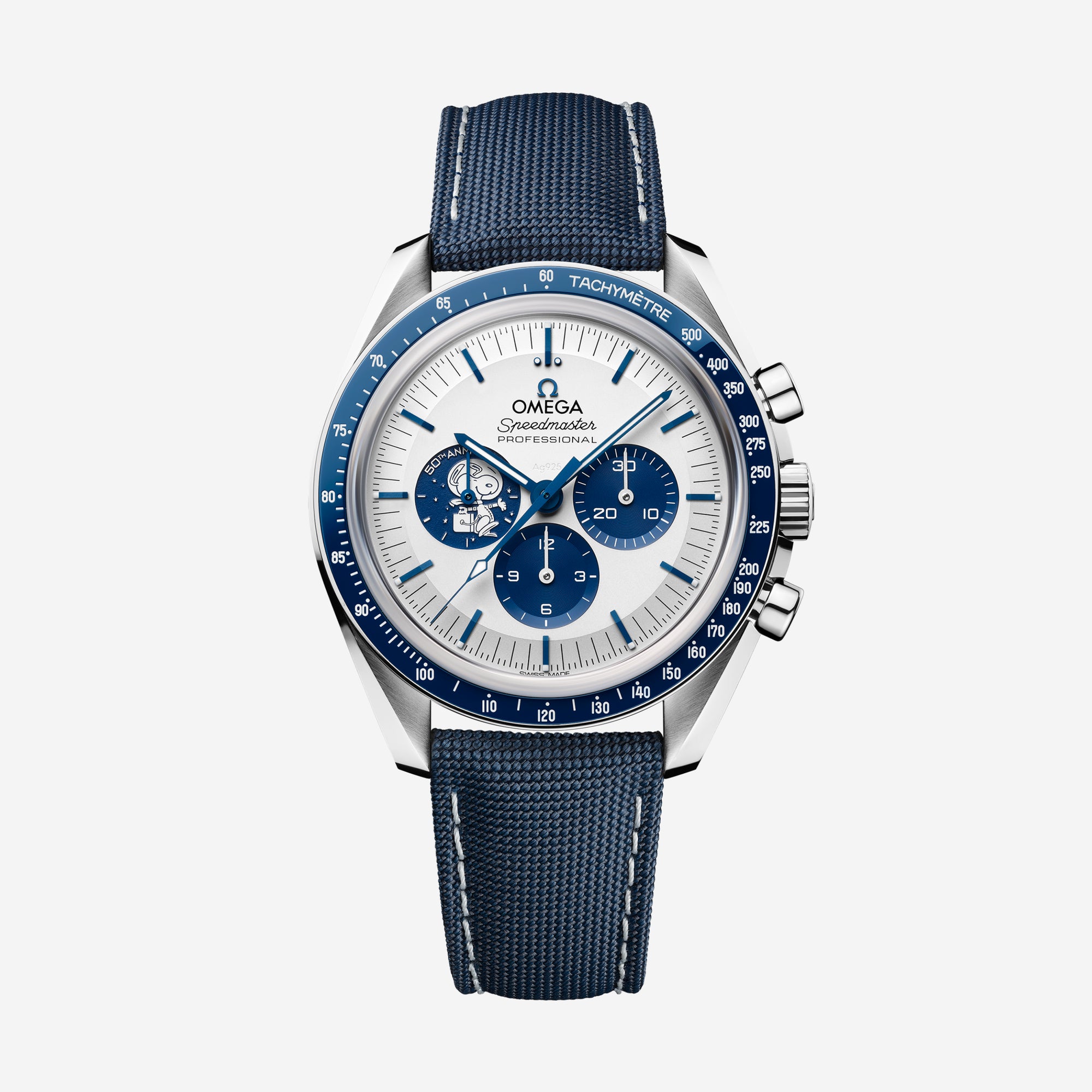 Speedmaster Série de aniversário, 42 mm, aço em bracelete de nylon