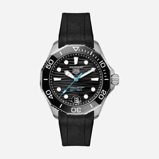TAG Heuer Aquaracer Professional 300 Date 42mm aço com bracelete de borracha