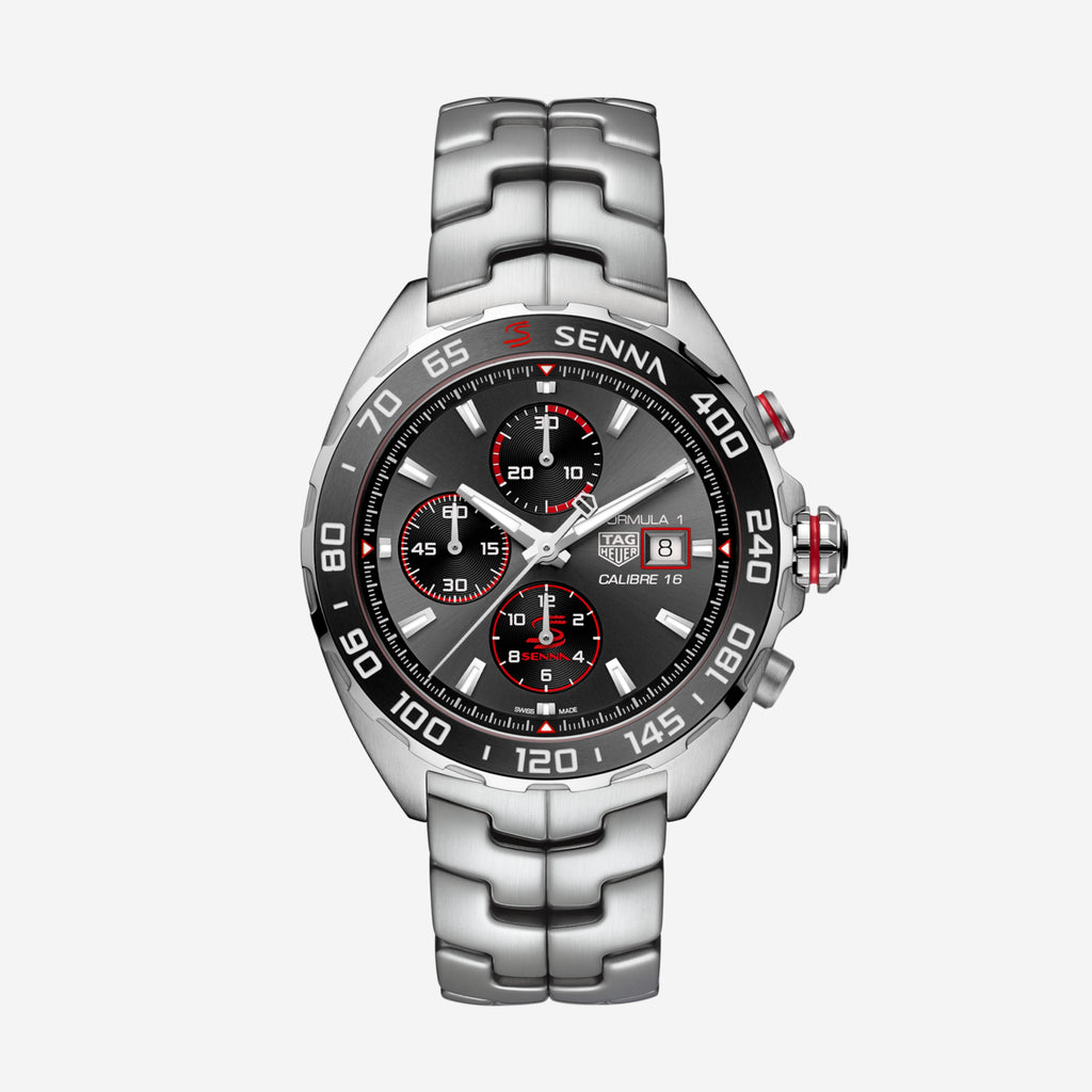 TAG Heuer Formula 1 Chronograph x Senna, 44 mm, aço em aço