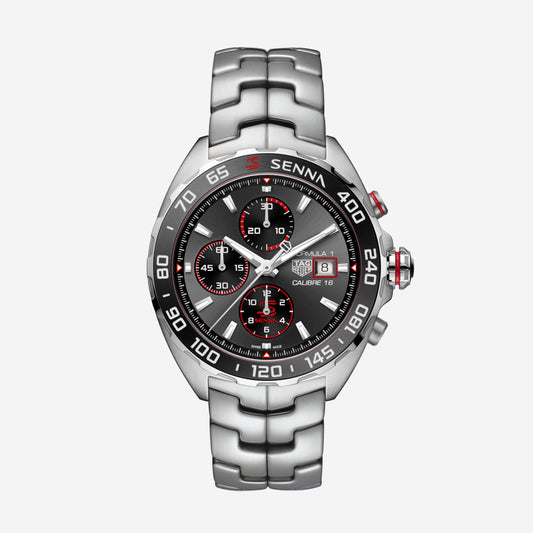 TAG Heuer Formula 1 Chronograph x Senna 44mm aço com bracelete em aço