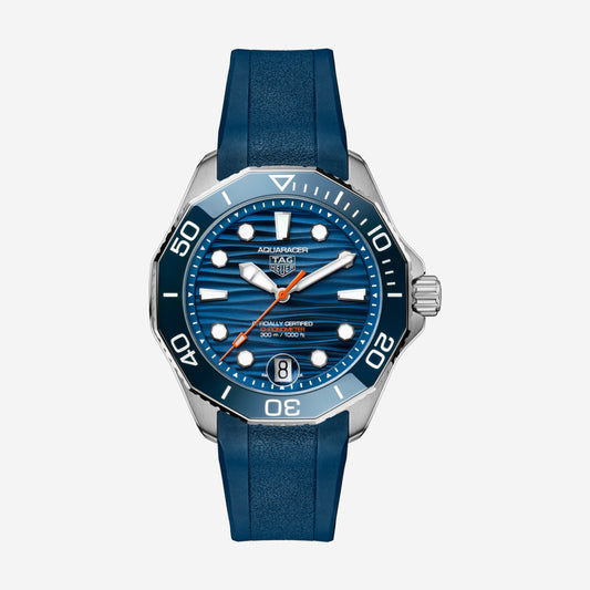 TAG Heuer Aquaracer Professional 300 Date 42mm aço com bracelete de borracha