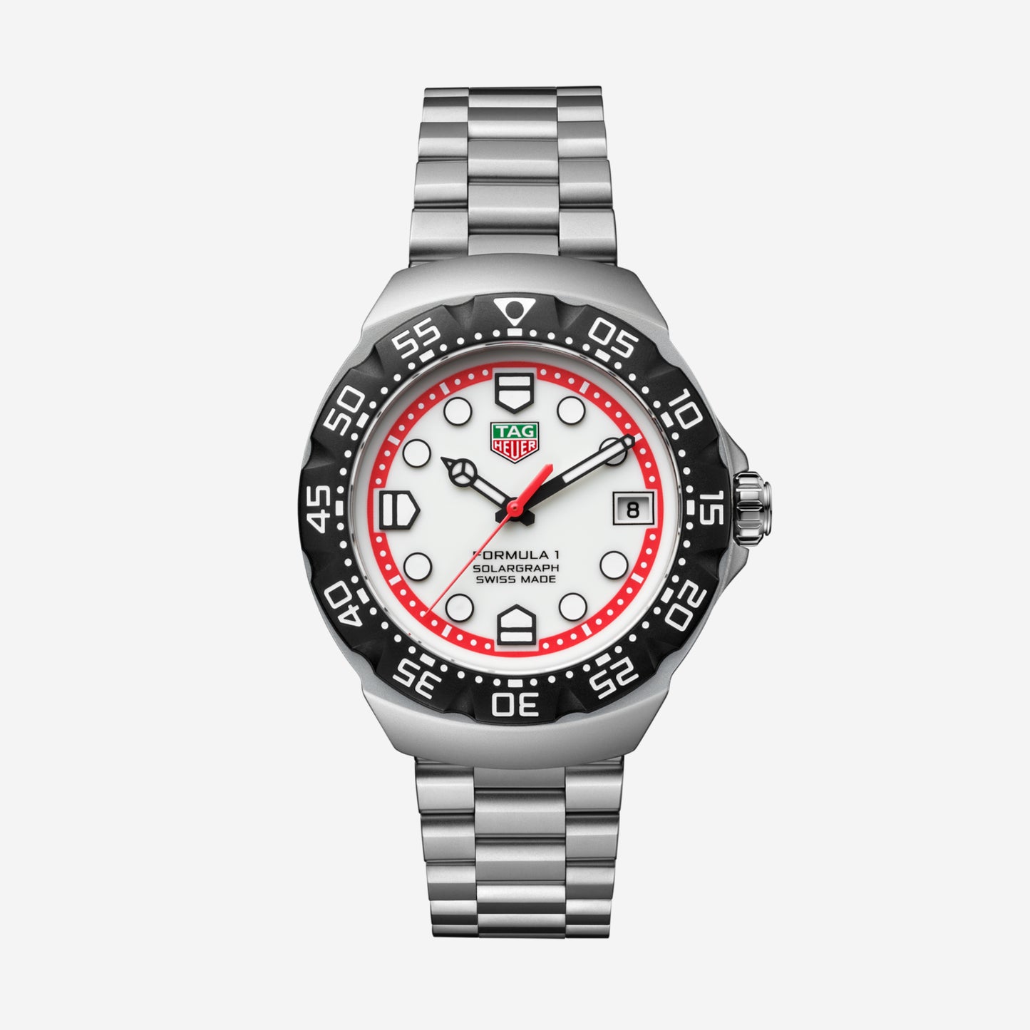 TAG Heuer Formula 1 Solargraph 38mm aço com bracelete em aço