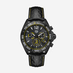 TAG Heuer Formula 1 Chronograph Black x Senna, 43 mm, aço em bracelete de couro
