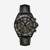 TAG Heuer Formula 1 Chronograph Black x Senna, 43 mm, aço em bracelete de couro