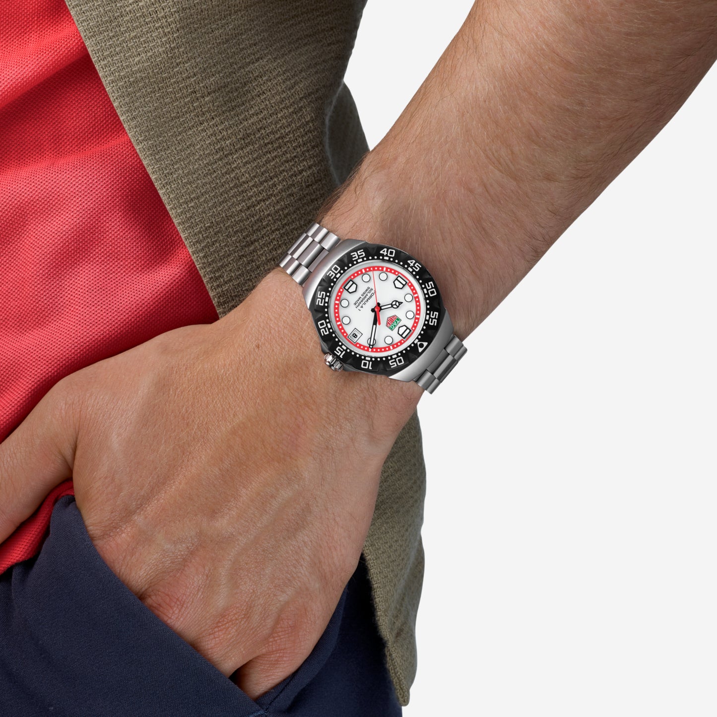 TAG Heuer Formula 1 Solargraph 38mm aço com bracelete em aço