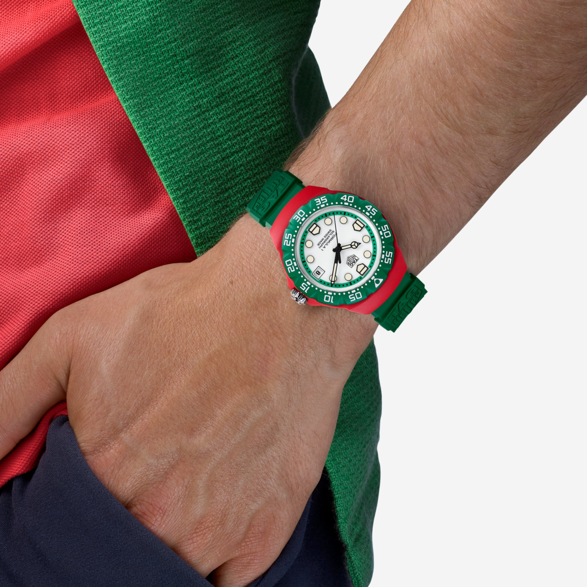 TAG Heuer Formula 1 Solargraph, 38 mm, aço em bracelete de borracha